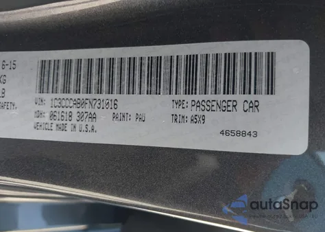 2015 Chrysler 200 Limited from USA, damaged, VIN 1C3CCCAB0FN731016
